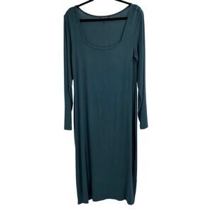Universal Standard Mirco Ribbed Square Neck Long Sleeve Midi Dress Size 14-16